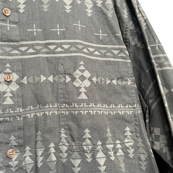 Mountain Khakis Gray Aztec Stash Flannel Shirt Long Sleeve Button XL Mens - Picture 8 of 9
